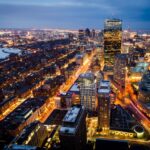 夜のボストン　ダウンタウンの風景　アメリカ合衆国の風景