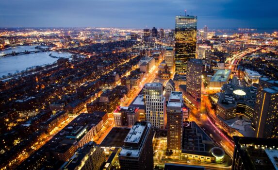 夜のボストン　ダウンタウンの風景　アメリカ合衆国の風景