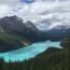 「モレーン湖」　アルバータ州の風景　カナダの絶景