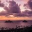 オアフ島　幻想的なハワイの夕暮れ風景　アメリカ合衆国の風景