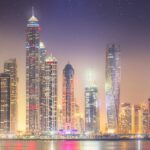 ドバイ マリーナの風景　アラブ首長国連邦の風景