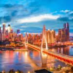 重慶の夜の風景　中国の風景