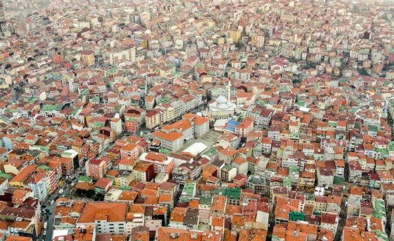 空から見たイスタンブール　トルコの風景