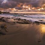 夕暮れのカリフォルニア　ラホヤビーチ　アメリカ合衆国の風景