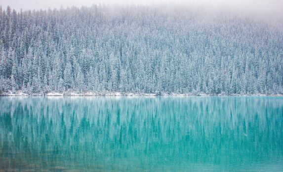 ルイーズ湖　カナダの冬の風景