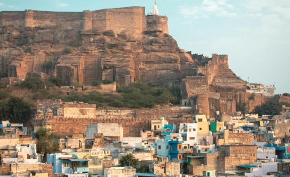 ジョードプルの町並み　インドの風景