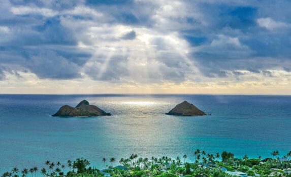 オアフ島ラニカイビーチの風景　ハワイの風景　アメリカ合衆国の風景