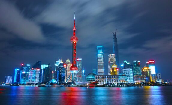 上海の夜景　中国の風景