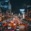 夜のバンコクの風景　タイの風景