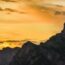ドロミテの夕景　カンピテッロ ディ ファッサ　トレンティーノ　イタリアの風景