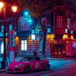 夜のエレバンの町並み　アルメニアの風景