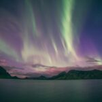 オーロラの風景　アイスランドの風景