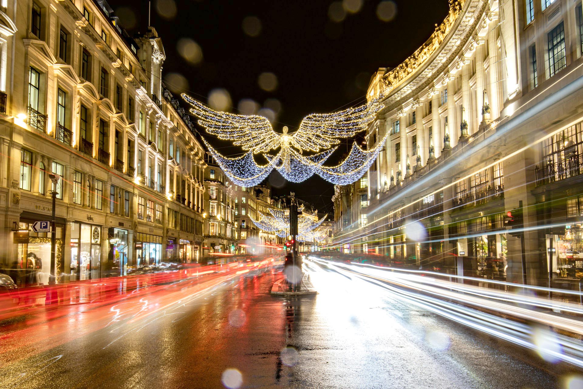 ロンドンのクリスマス風景　イギリスの冬の風景