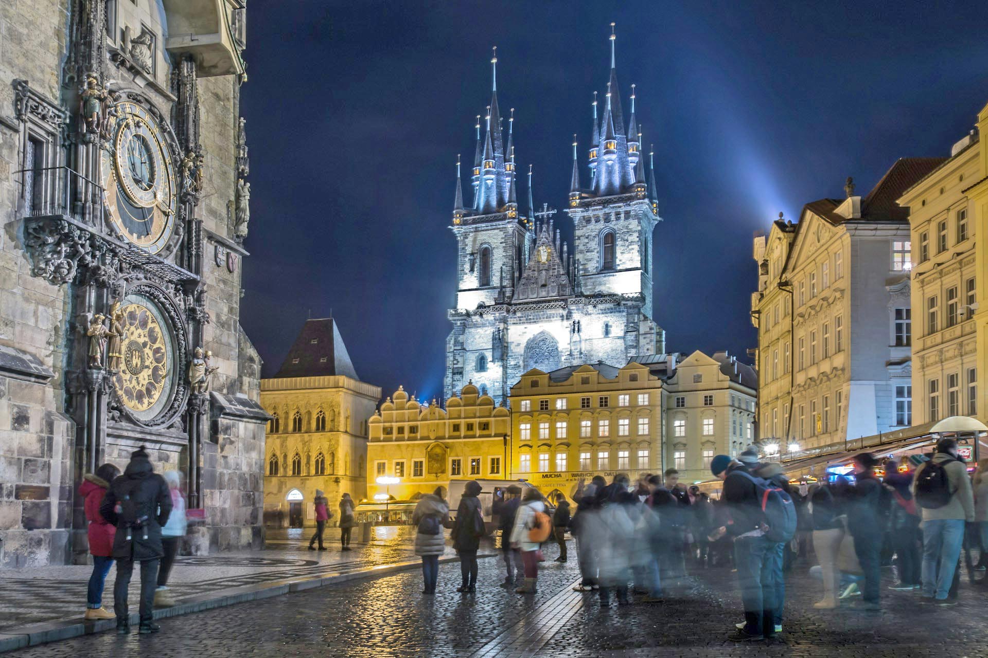 プラハの夜景　チェコの風景