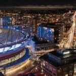 バンクーバーの夜景　ブリティッシュコロンビア州　カナダの風景