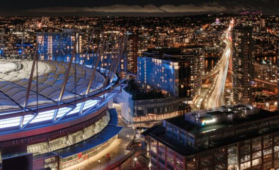 バンクーバーの夜景　ブリティッシュコロンビア州　カナダの風景