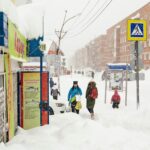 冬のシベリアの風景　ロシアの風景