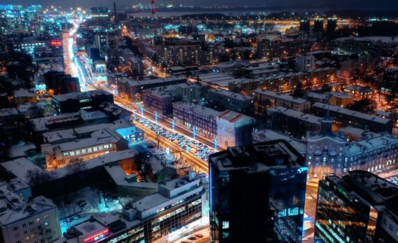 冬の夜のタリン　エストニアの風景