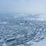 ウスターの冬の町並み　冬のスイスの風景　スイス連邦チューリッヒ州