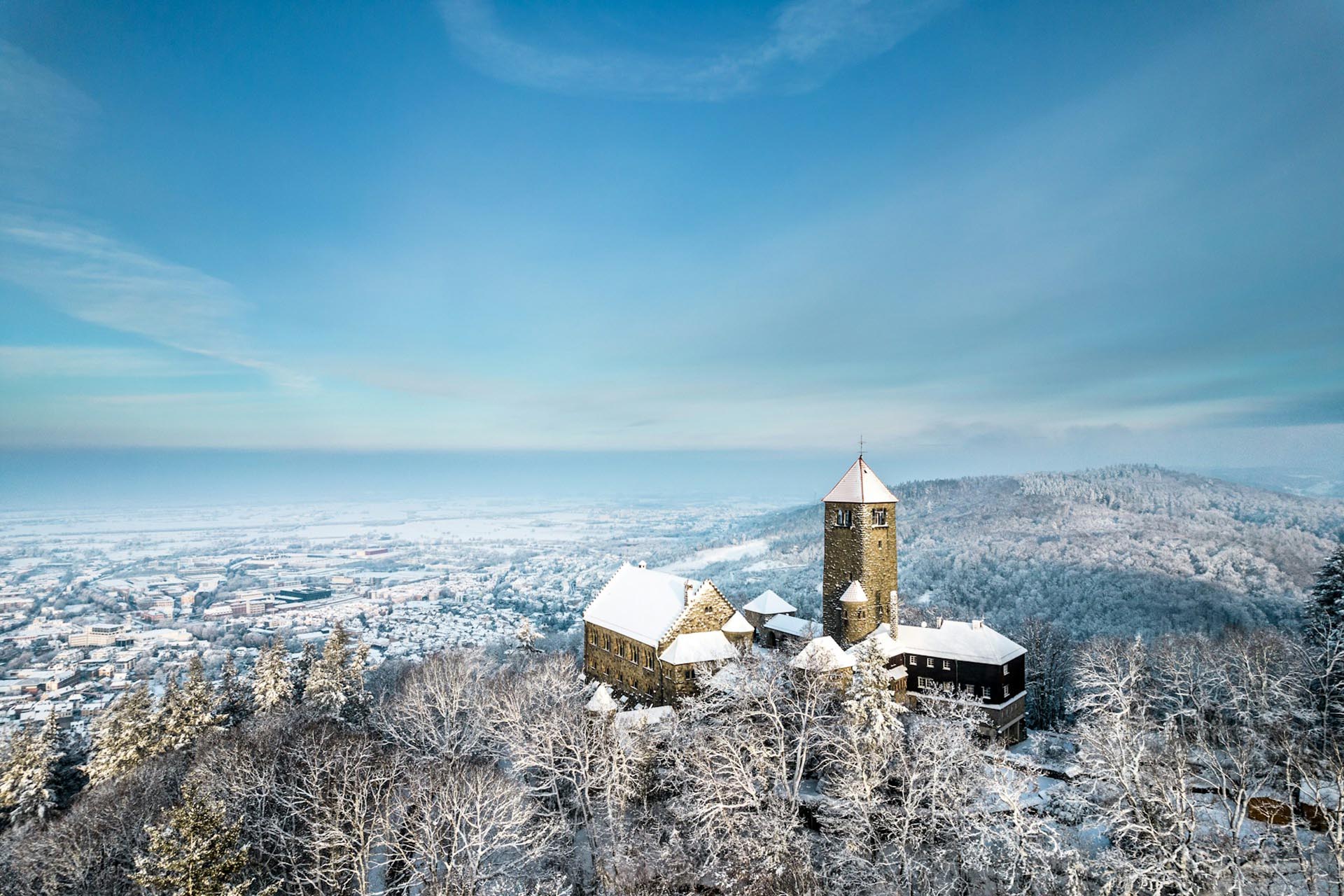 ヴァインハイムの風景　冬のドイツの風景