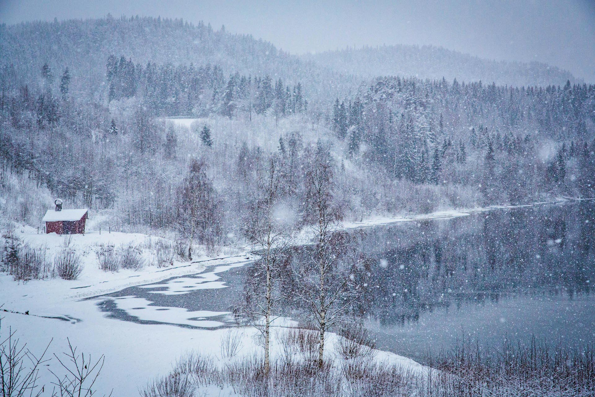 冬のラムセレ　スウェーデンの冬の風景