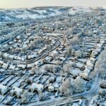雪のシェフィールド　冬のイングランドの風景　冬のイギリスの風景