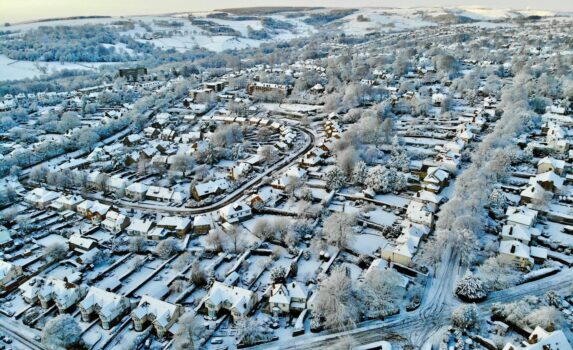 雪のシェフィールド　冬のイングランドの風景　冬のイギリスの風景