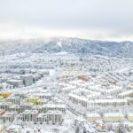 雪のチューリッヒ　スイスの風景