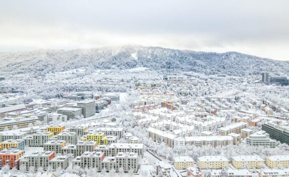 雪のチューリッヒ　スイスの風景