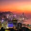 夕暮のビクトリア・ハーバー　香港の風景