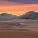 ワカチナの夕暮れ　ペルーの風景