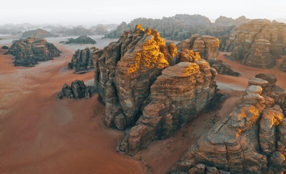 ヒスマ砂漠の風景　サウジアラビアの風景