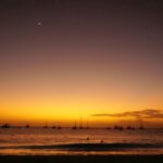 夕暮のカーライル湾　ブリッジタウン　バルバドスの風景