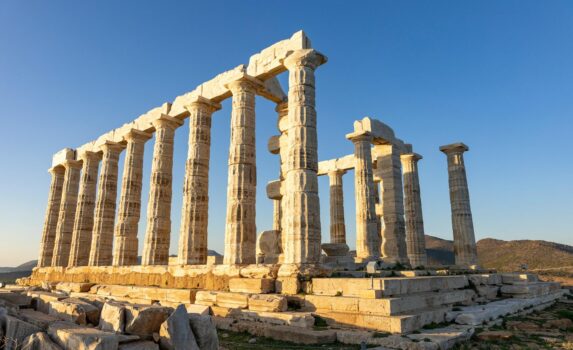 ポセイドン神殿　スニオン岬　ギリシャの風景