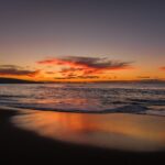 夕暮の海岸　ポルトガルの風景