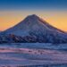 カムチャッカの冬の朝の風景　ロシアの風景