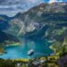 ガイランゲルフィヨルドのパノラマ風景　ノルウェーの風景